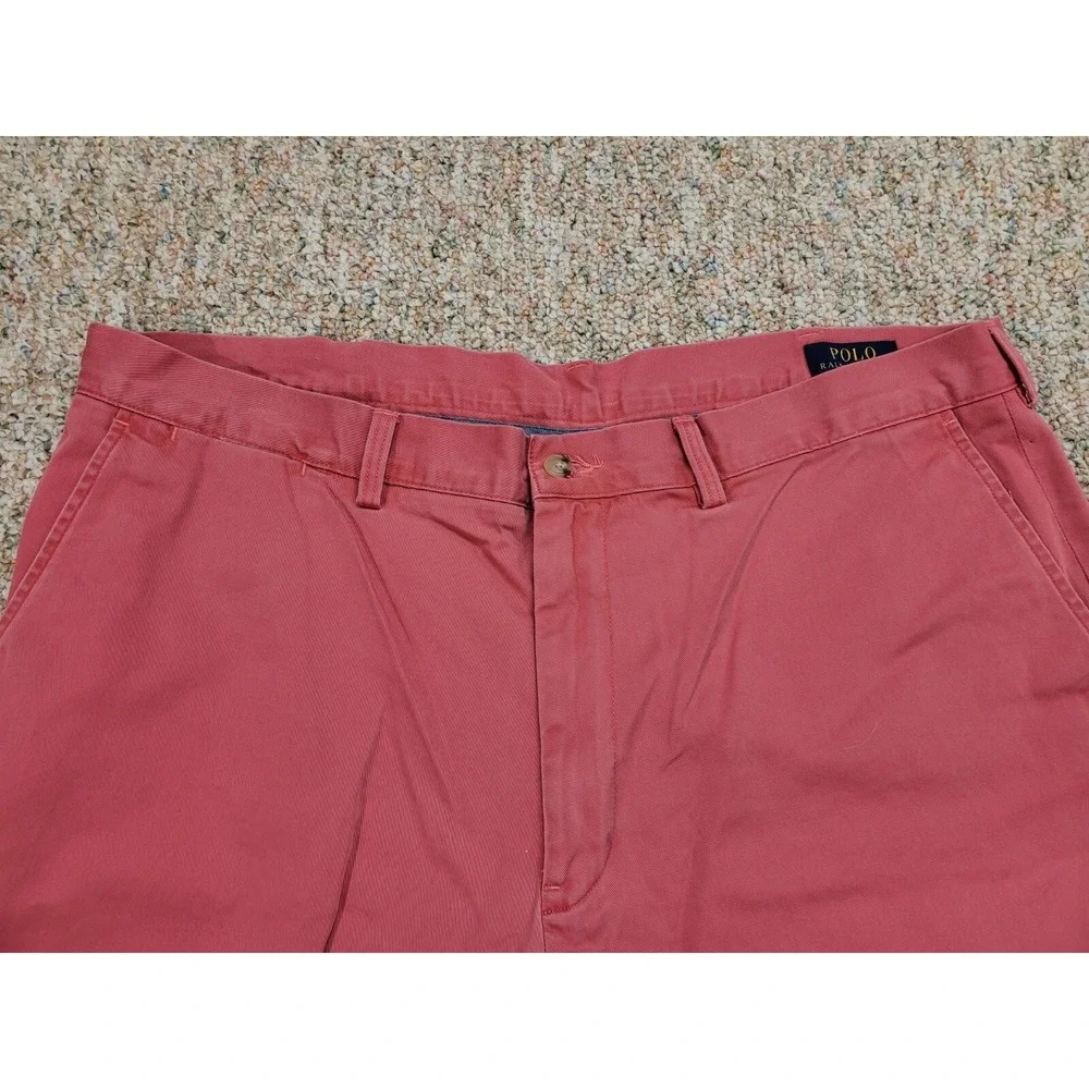 Polo Ralph Lauren Shorts Men 40 Coral‎ Pink Sun Washed Chino Classic Fit Casual